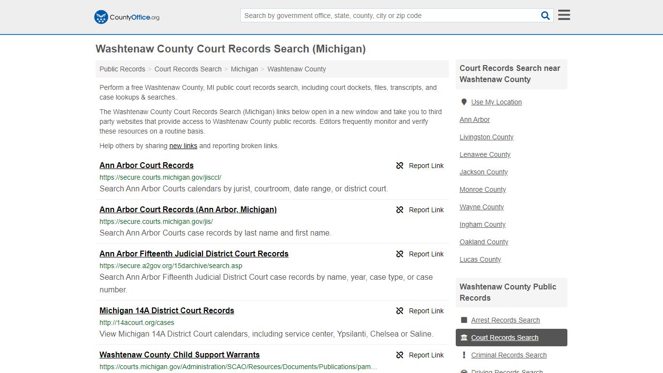 Court Records Search - Washtenaw County, MI (Adoptions ...